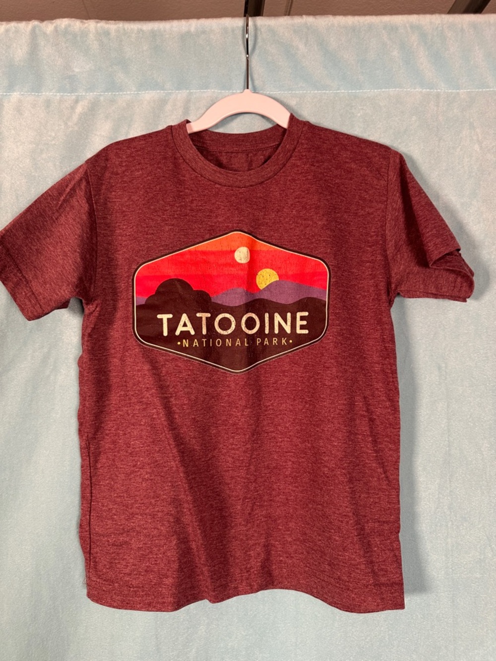 Kids Heathered Maroon Tatooine National Park Graphic Tee